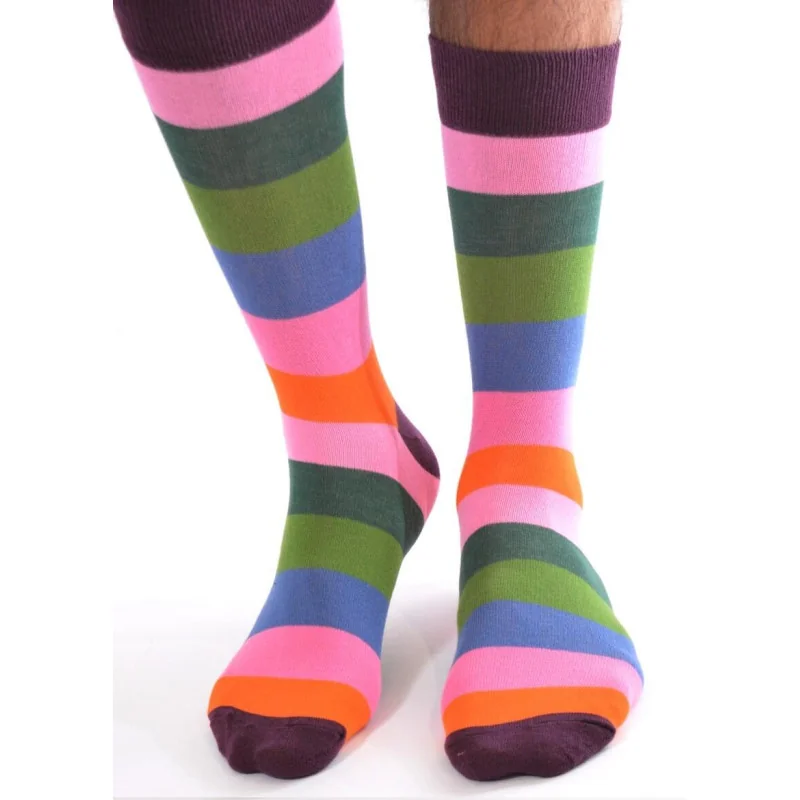 Chaussettes multi rayures Fantaisie