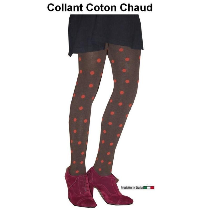 Collant Plumetis d'hiver marron