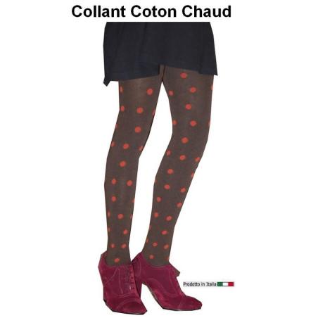 Collant Plumetis d'hiver marron