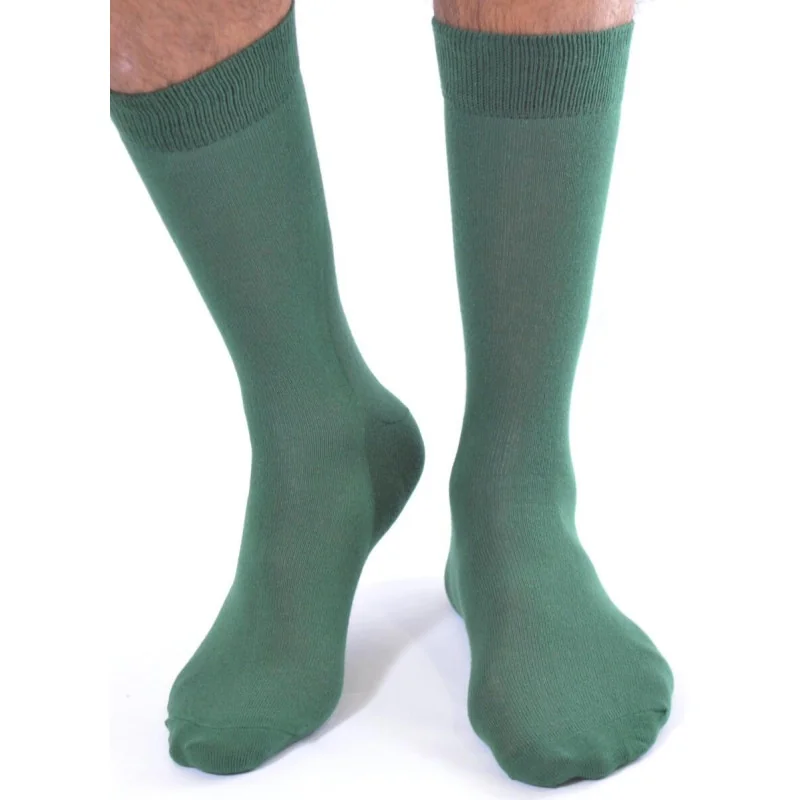 Chaussettes vert chic en coton homme