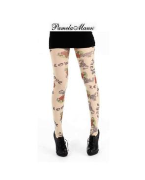 Collant Pamela Mann coeur tatoos