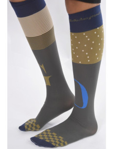 Mi bas Berthe aux Grands Pieds  Go asymétrique KAKI