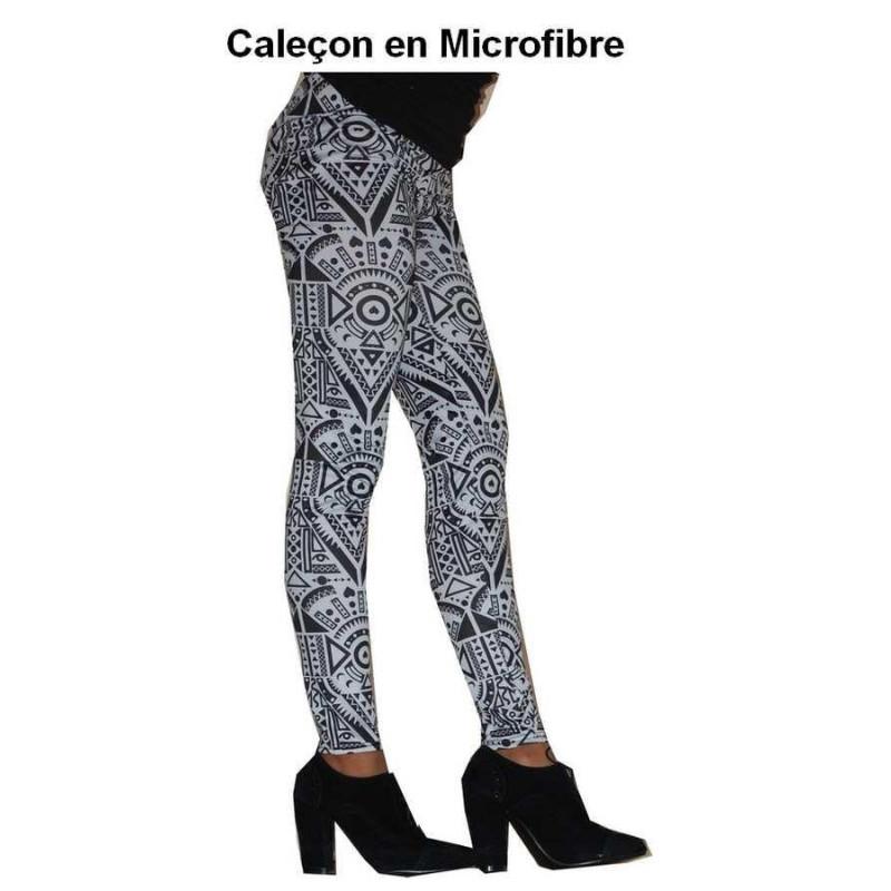Caleçon Microfibre tribale noir et blanc