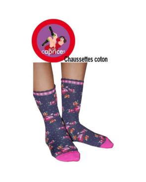 Chaussettes Les petits Caprices A fleurs bleues