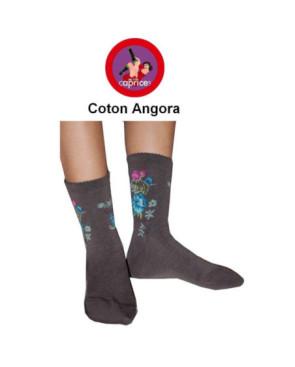 Chaussettes Les petits Caprices  A fleurs choco