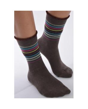Chaussettes Les petits Caprices  rayures choco