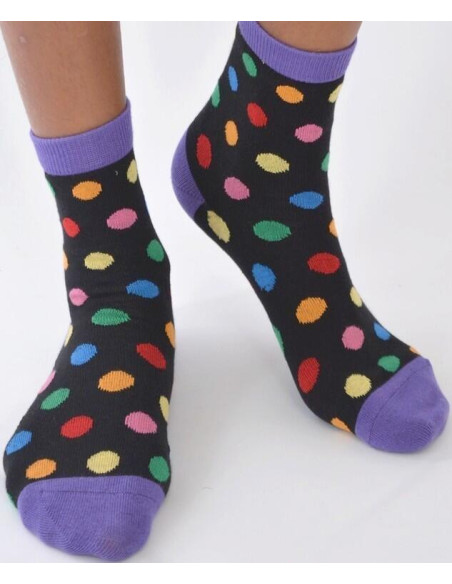 Les Petits Caprices Femme Chaussettes à Pois de couleurs pétillants