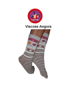  Chaussettes Les petits Caprices Rayées angora ivoire