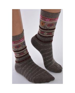  Chaussettes Les petits Caprices Rayées angora ivoire