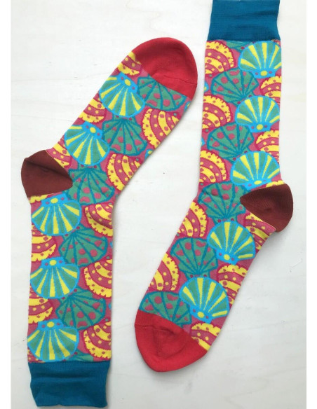 Chaussettes cocquillage psychédéliques