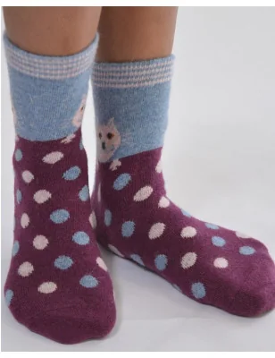 jolies chaussettes douces et chaudes pois et chats tenadance