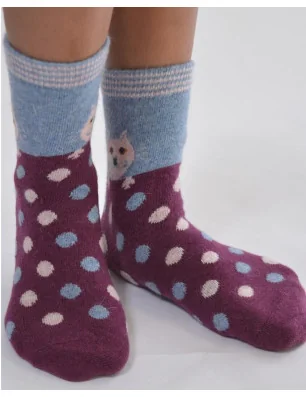 jolies chaussettes douces et chaudes pois et chats tenadance