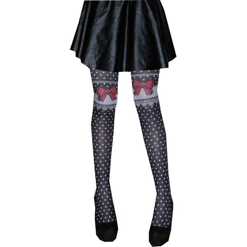 Collants les p'tits Caprices plumetis noirs et noeuds pap