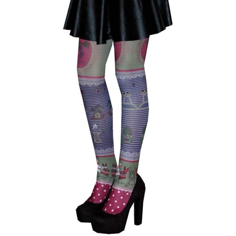 Chaussettes noires à pois et chats rigolos et chaudes hiver