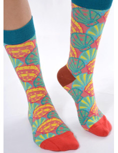 Chaussettes rigolotes et psychédélique coquillage