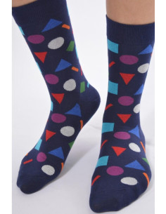 Chaussettes MArine délire géométrique