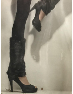 Collant sans pied opaque effet guetres en fourrure 2