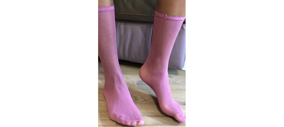 Voilà Femme Mi bas Resille couleur acidulée