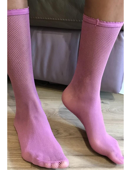 Voilà Femme Mi bas Resille couleur acidulée