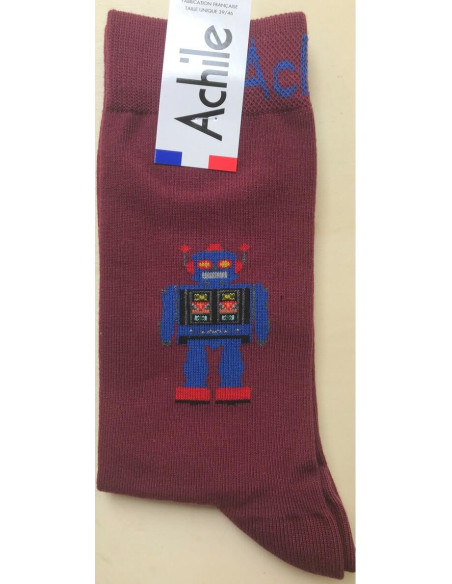 Chaussettes Achile homme robot rigolot