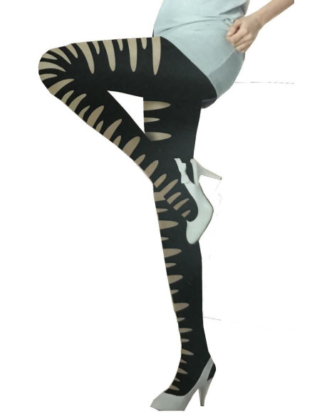 H&Nathalie Femme Collant opaque façon Rock n Roll