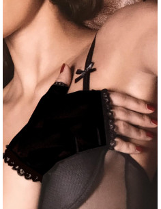 Mitaines opaque Xo Lingerie frou frou de dentelle