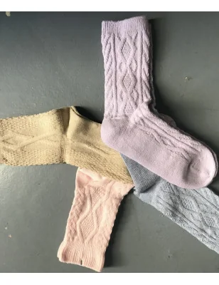 Chaussettes pastel en coton torsadé assortiment de couleur