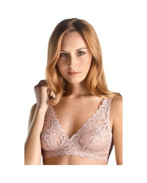  Soutien Gorge Hanro dentelle sans armatures triangle pudre