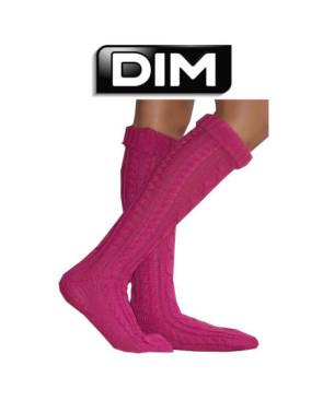 Home Socks Dim tricotées fushia