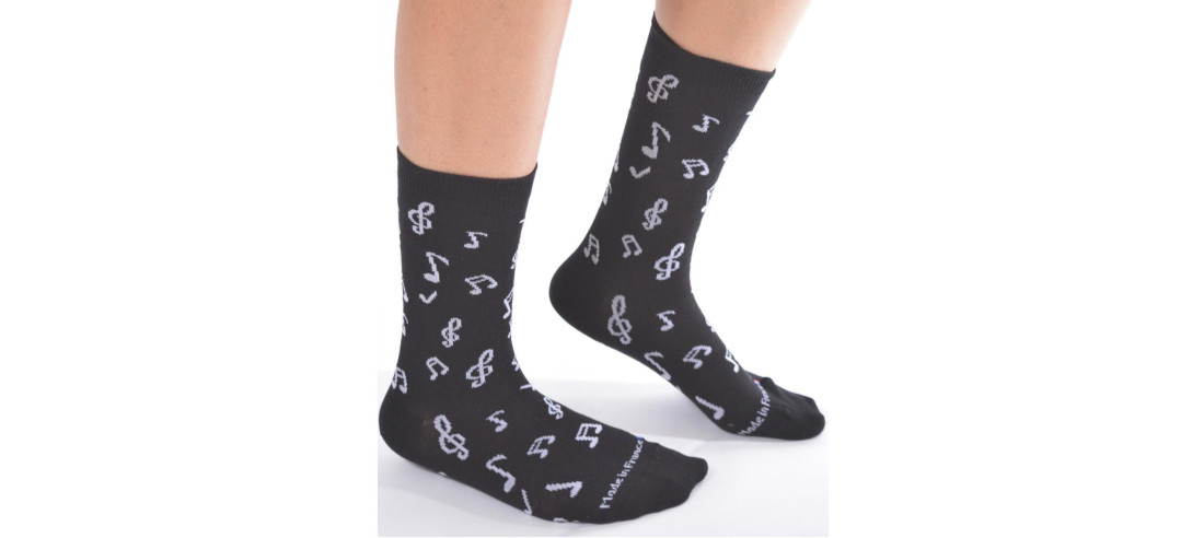 Chaussettes made in France notes de musique