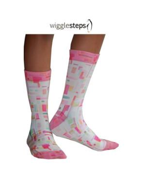 Chaussettes Wigglesteps carreaux 70 roses