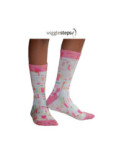 Chaussettes Wigglesteps carreaux 70 roses