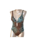 Nageur Empreinte Léopard Azur Décolleté