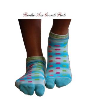 Socquette Japonaise Berthe aux grands Pieds Azur