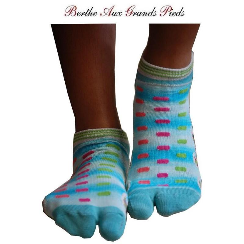 Socquette Japonaise Berthe aux grands Pieds Azur