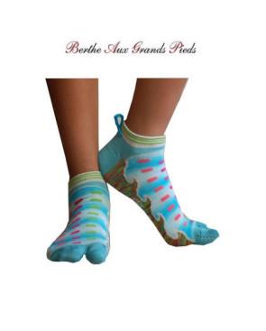  Socquette Japonaise Berthe aux grands Pieds Azur profil