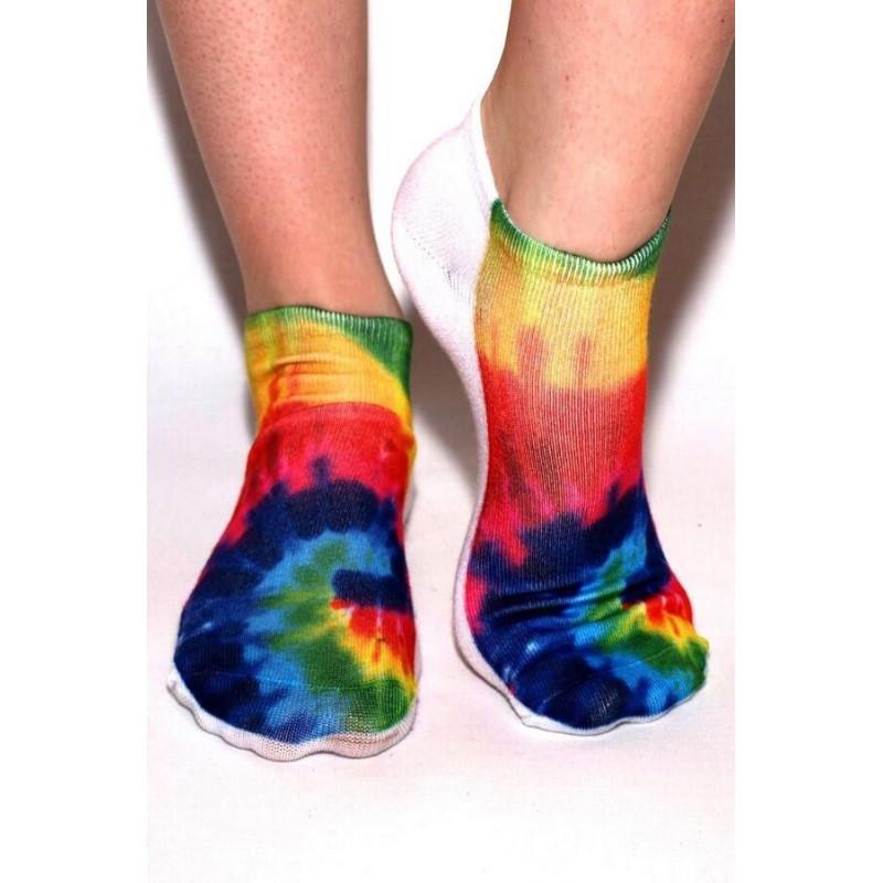 Socquette tye and dye arc en ciel