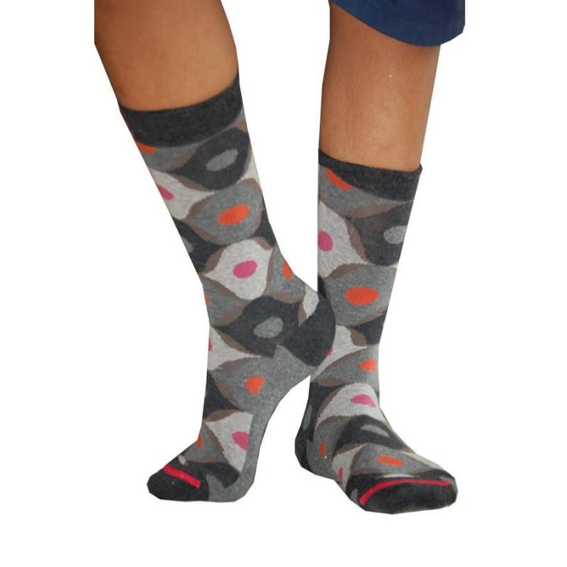  Chausettes homme Fil de joie angora Abstrait gris