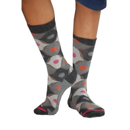  Chausettes homme Fil de joie angora Abstrait gris