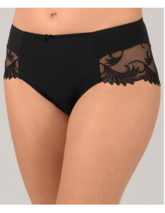 culotte empreinte Thalia Noir dentelle et micro opaque
