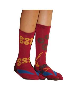  chaussettes japonaises uniforme rouge profil