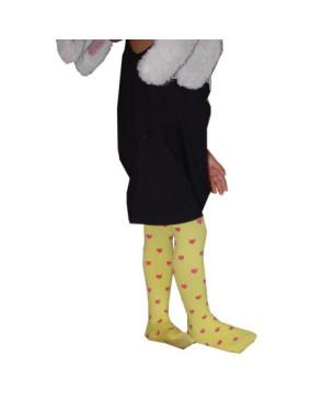  Collant fille à coeurs rigolos moutarde