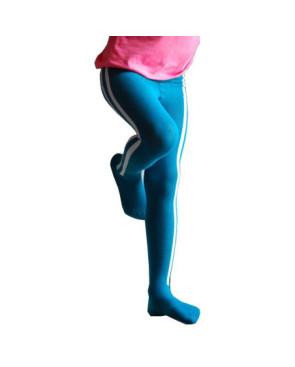  Collant enfant Coton Rayures turquoise