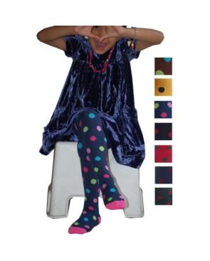  Collant coton Enfant à pois choix de couleur