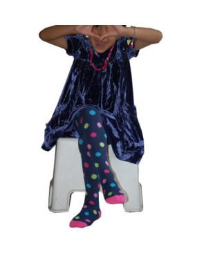 Collant coton Enfant à pois de couleur