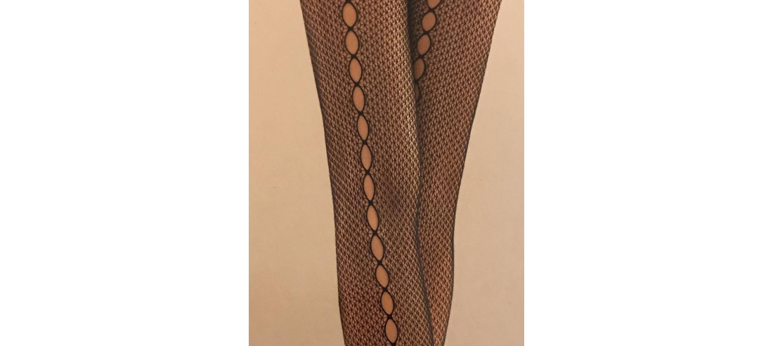 Collant effet couture ouvert en maille