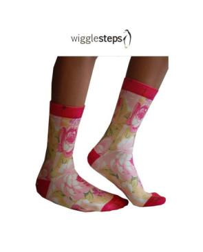  Chaussettes Wigglesteps Roses disco profil