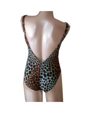  Nageur Empreinte Léopard Azur Décolleté dos