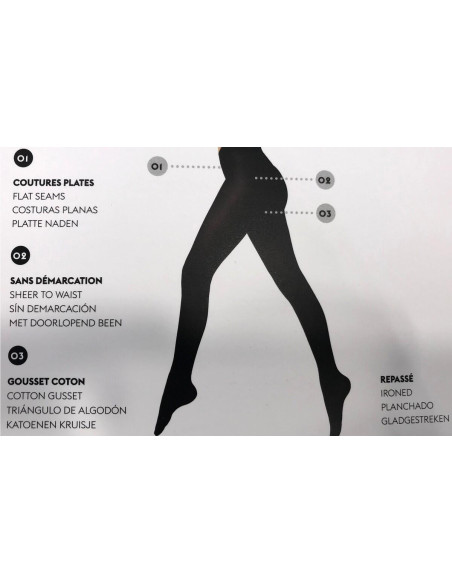 Le bourget Femme Collant naturel Opaque Coton Bio Le Bourget