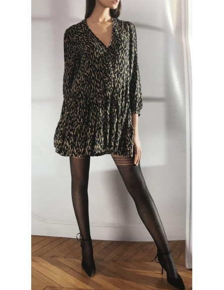 Collant élégant simili resille effet trompe l'oeil Le Bourget